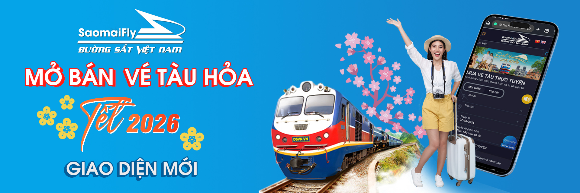 banner vé tàu tết