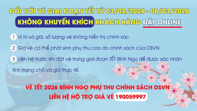 Vé Tết 2026 Bính Ngọ Phụ Thu Chính Sách DSVN