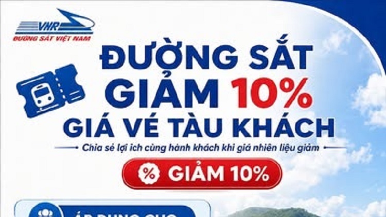 Đường sắt Việt Nam giảm 10% giá vé 1 số tuyến tàu Bắc - Nam